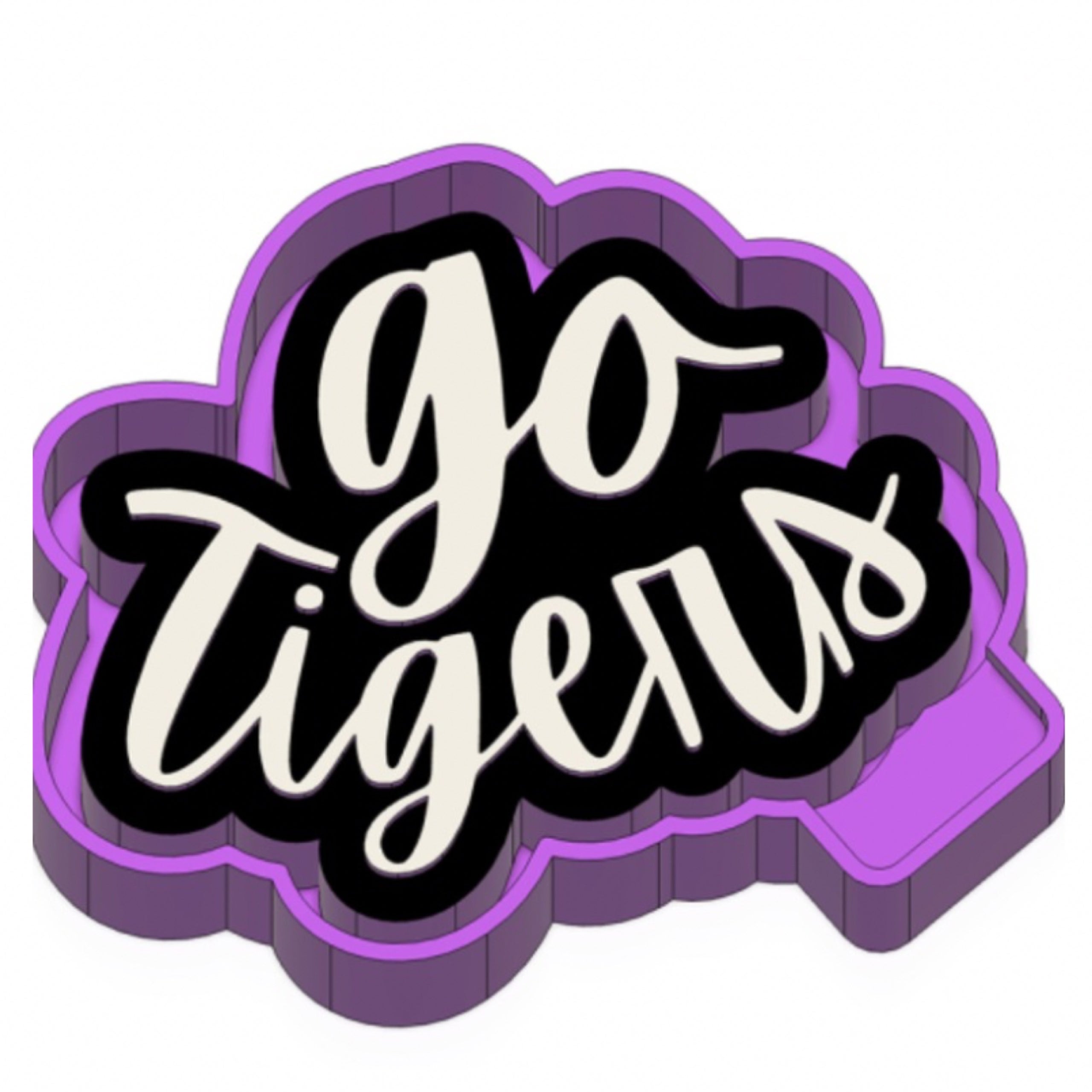 Go Tigers Cursive Freshie Mold | Southern Grace Scents Freshies and Molds
